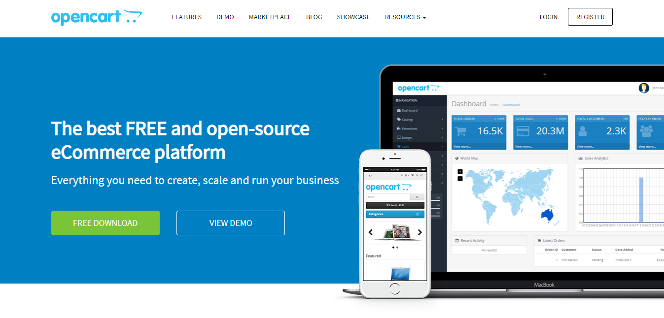 OpenCart E-commerce Platform, free ecommerce platform, best free online ecommerce platform, best ecommerce platforms 2019, best ecommerce platforms, 9 Best E-commerce development platforms in 2019, ecommerce platforms