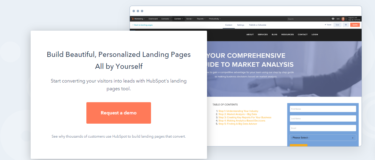 Hubspot Page builder